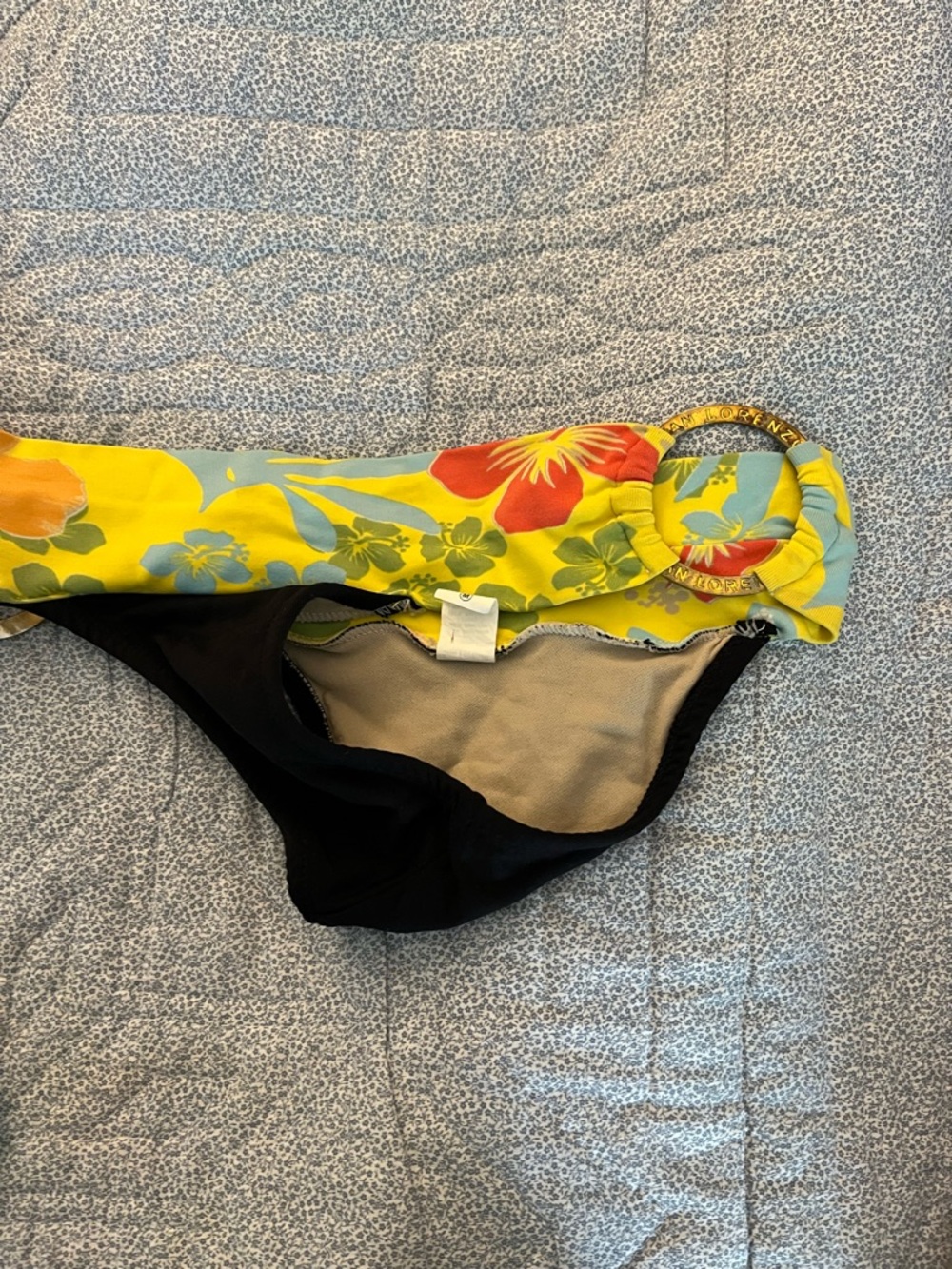 San Lorenzo Yellow Floral & Black Bikini Bottoms